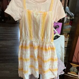 Striped Yellow and White Kids Dress
